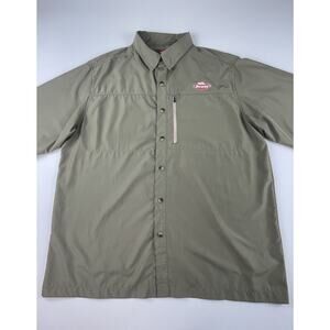 Berkley Vented Shirt Mens XL Green Fishing Hiking UPF Short Sleeve Button